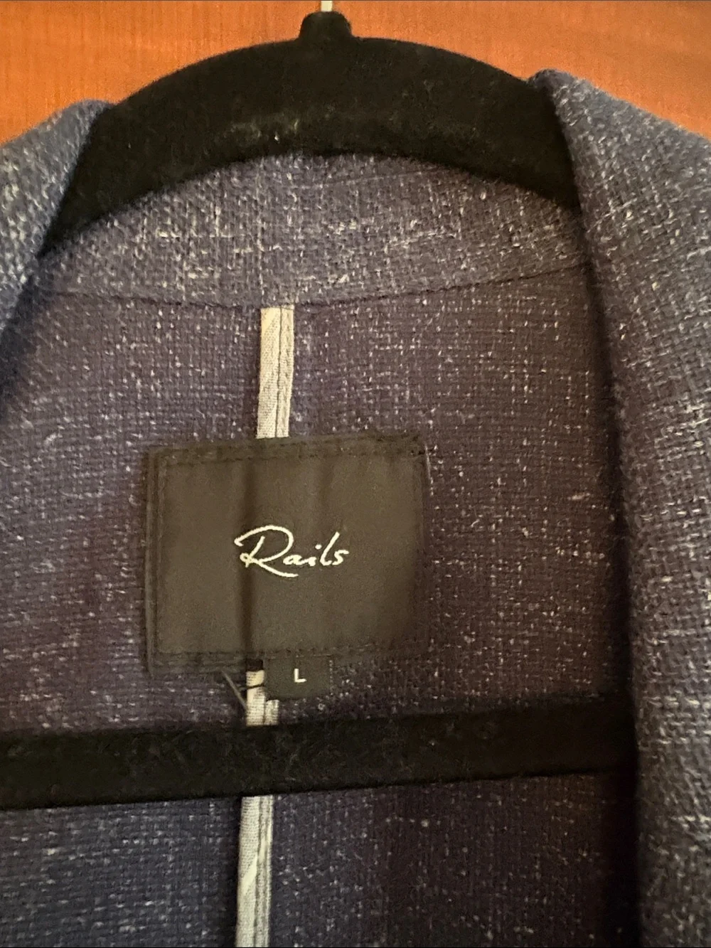 Rails Navy Textured Open Blazer